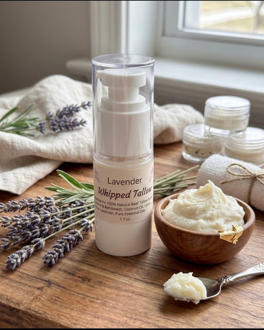 1.7 oz- Whipped Tallow Daily Ritual Balm – Hand-Poured Sensitive Skin Care- Vacuum Pump